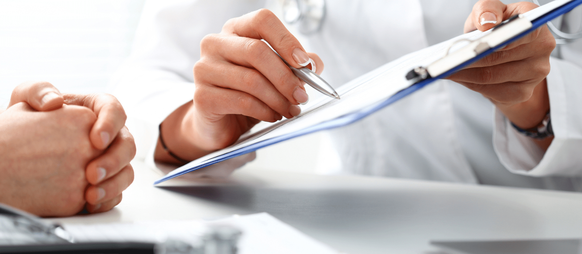 filling out patient forms